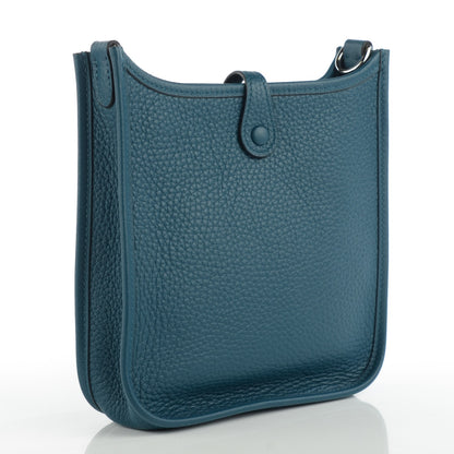 Hermes Taurillon Clemence Evelyne TPM Colvert Turquoise 3 of 9