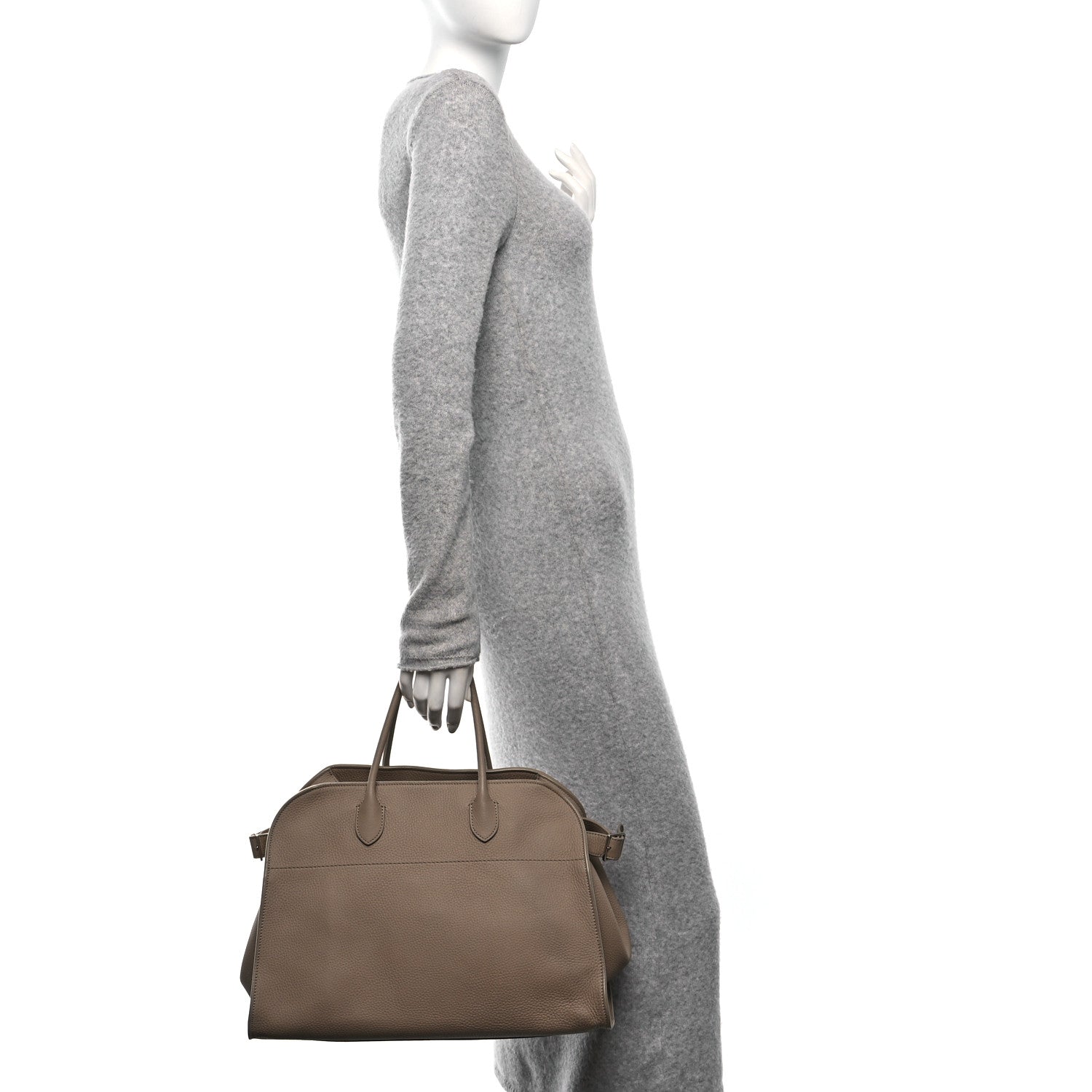 The Row Matte Grained Calfskin Soft Margaux 15 Dark Taupe 2 of 11