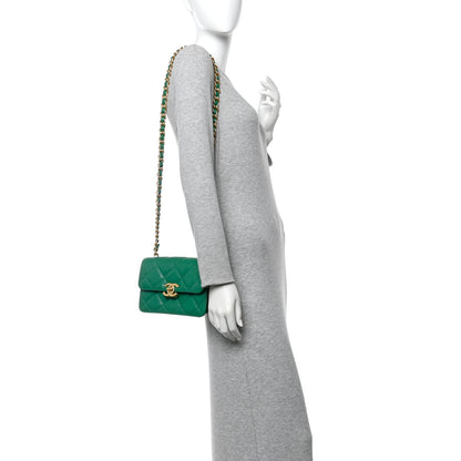 Chanel Caviar Quilted Mini CC Flap Green 2 of 11