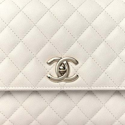 Chanel Caviar Quilted Small Coco Handle Flap White 8 of 11