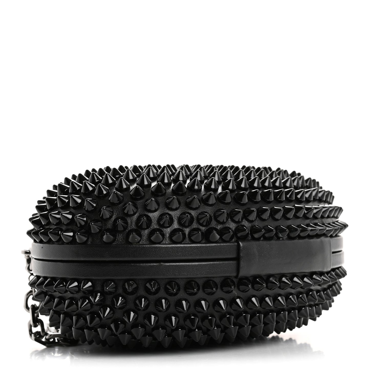 Calfskin Spikes Mina Chain Clutch Black