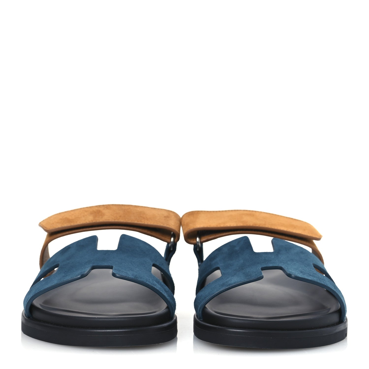 Hermes Suede Goatskin Womens Chypre Sandals 39 Vert Mousse Naturel 2 of 11
