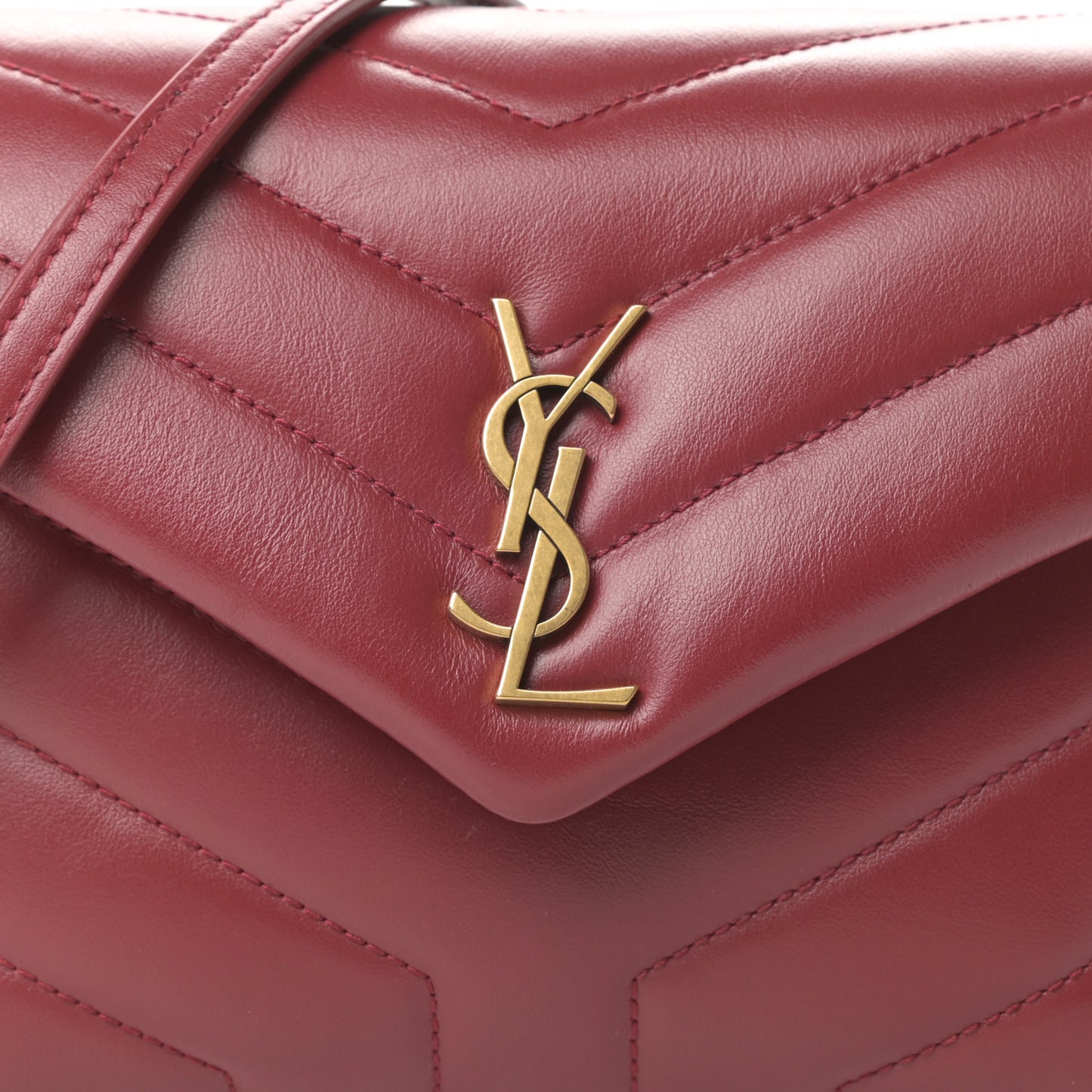 Calfskin Y Quilted Monogram Toy Loulou Crossbody Bag Opyum Red