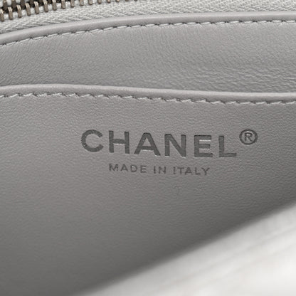 Chanel Metallic Caviar Quilted Medium CC Slide Flap Silver 6 of 11