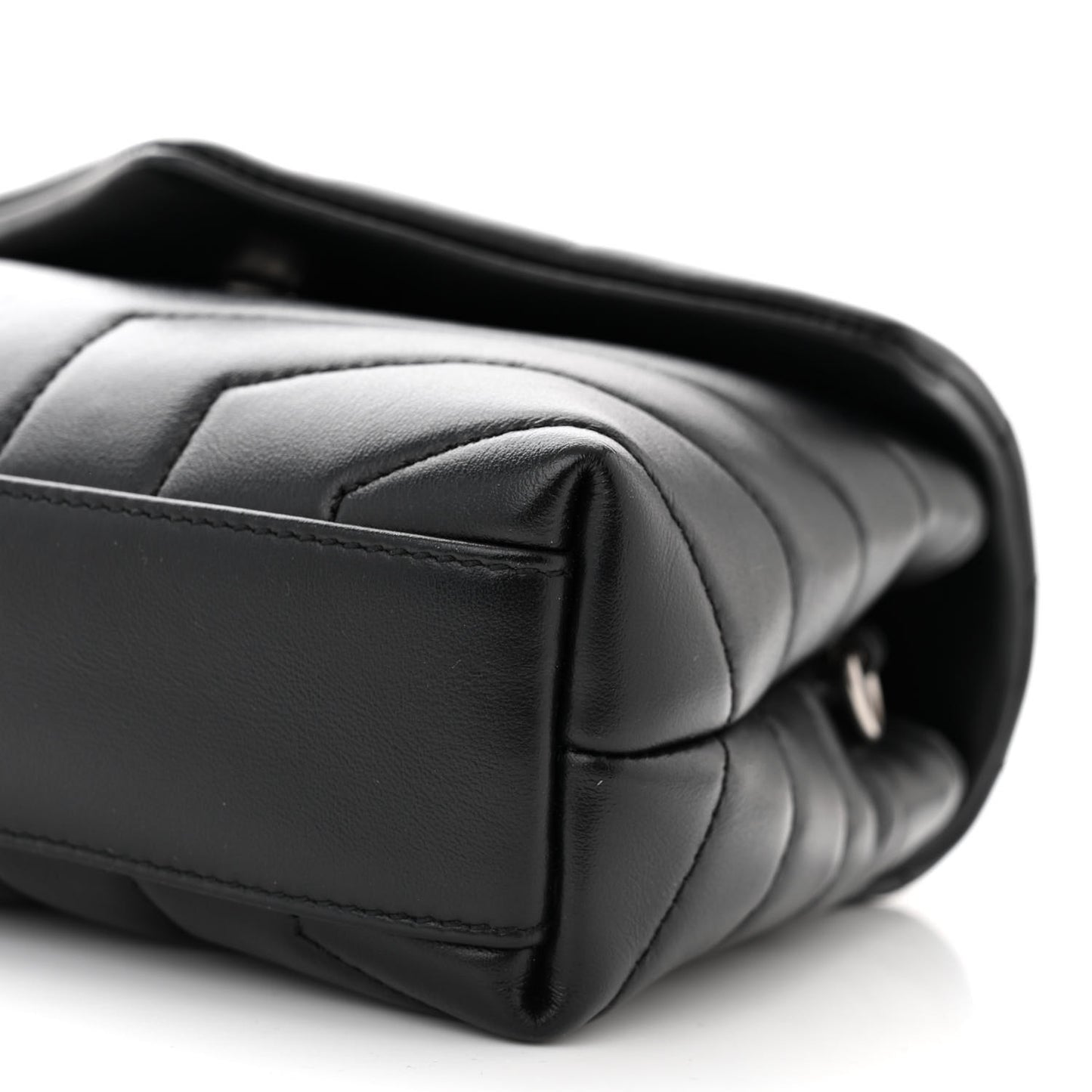 Calfskin Y Quilted Monogram Toy Loulou Crossbody Bag Black