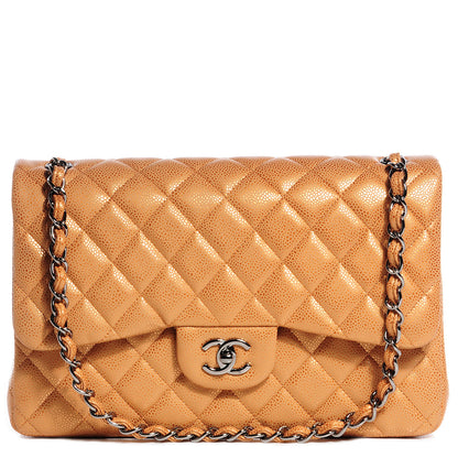 Chanel Metallic Caviar Quilted Jumbo Double Flap Copper 1 of 8