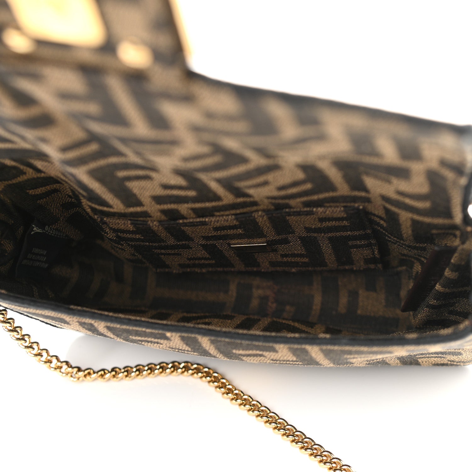 Fendi Fabric Jacquard FF 1974 Mini Baguette Tobacco Moro Black 5 of 11