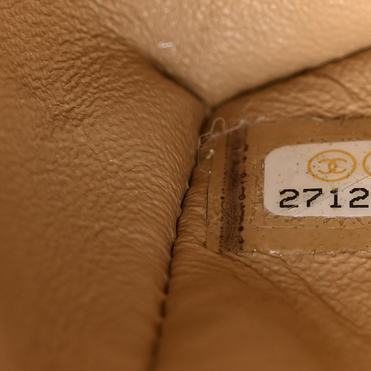 Lambskin Quilted Mini Rectangular Flap Dark Beige