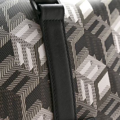 MCM Cubic Monogram Large Traveler Weekender Bag Black White 11 of 16