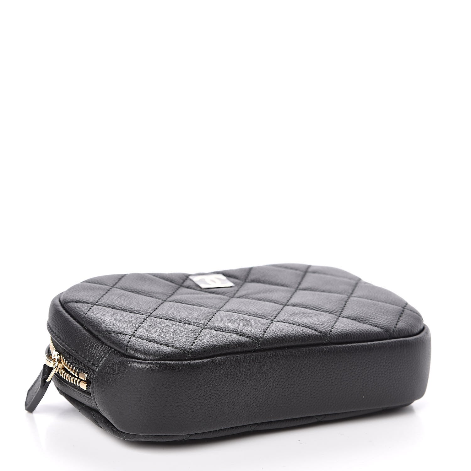 Chanel Caviar Quilted Small Curvy Pouch Cosmetic Case Black 4 of 8