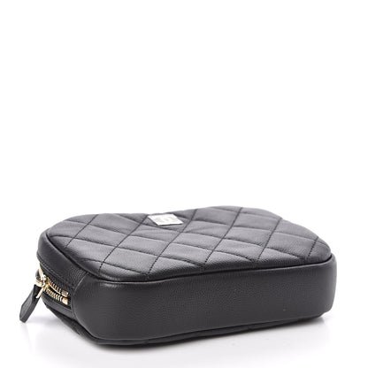 Chanel Caviar Quilted Small Curvy Pouch Cosmetic Case Black 4 of 8