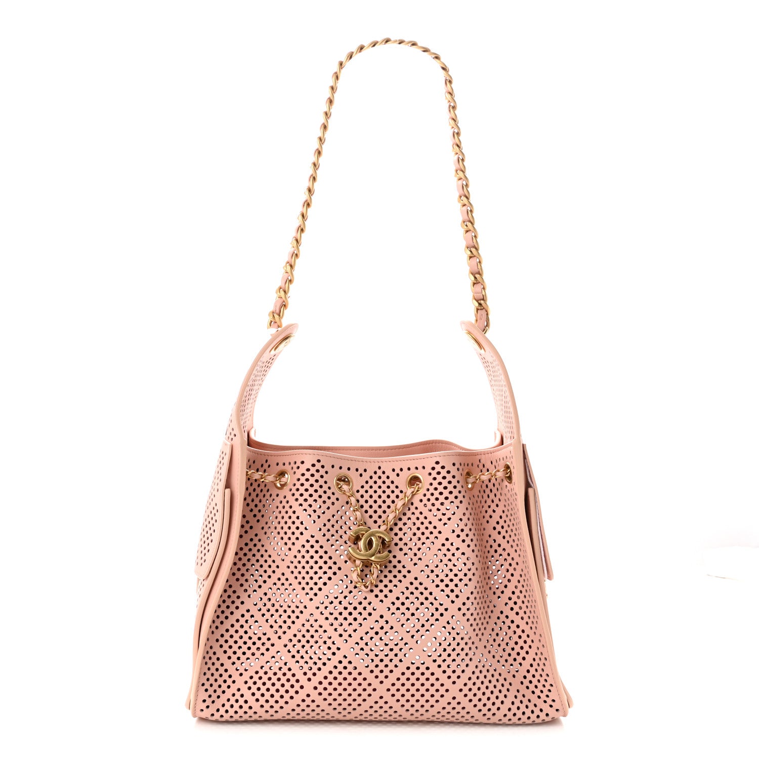 Chanel Perforated Calfskin Small Chanel 25 Handbag Light Pink 1 of 11