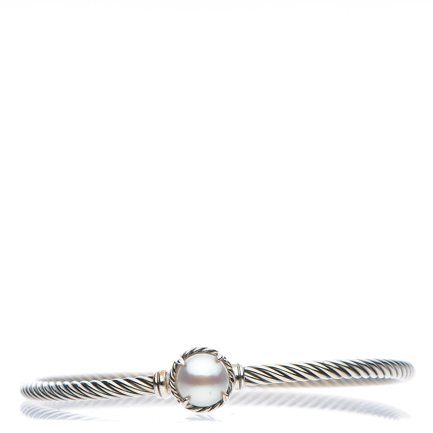 David Yurman Sterling Silver Pearl 3mm Chatelaine Bracelet 1 of 4