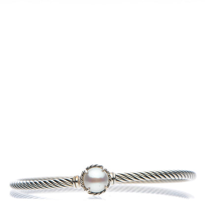 David Yurman Sterling Silver Pearl 3mm Chatelaine Bracelet 1 of 4