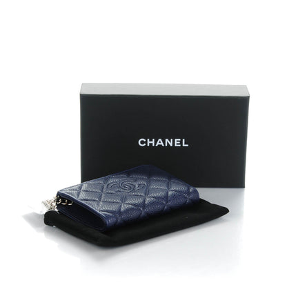 Chanel Caviar Quilted Diamond CC Key Holder Case Dark Navy 4 of 7