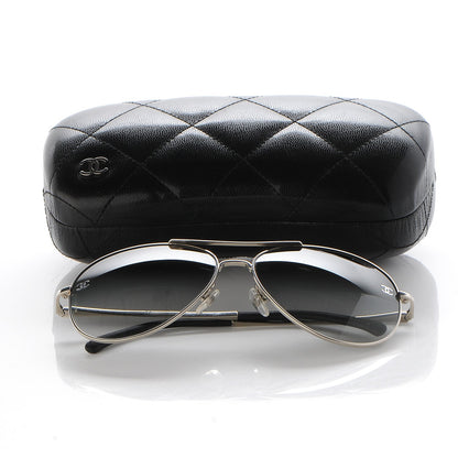 Chanel CC Aviator Sunglasses 4189-TQ Silver 9 of 9