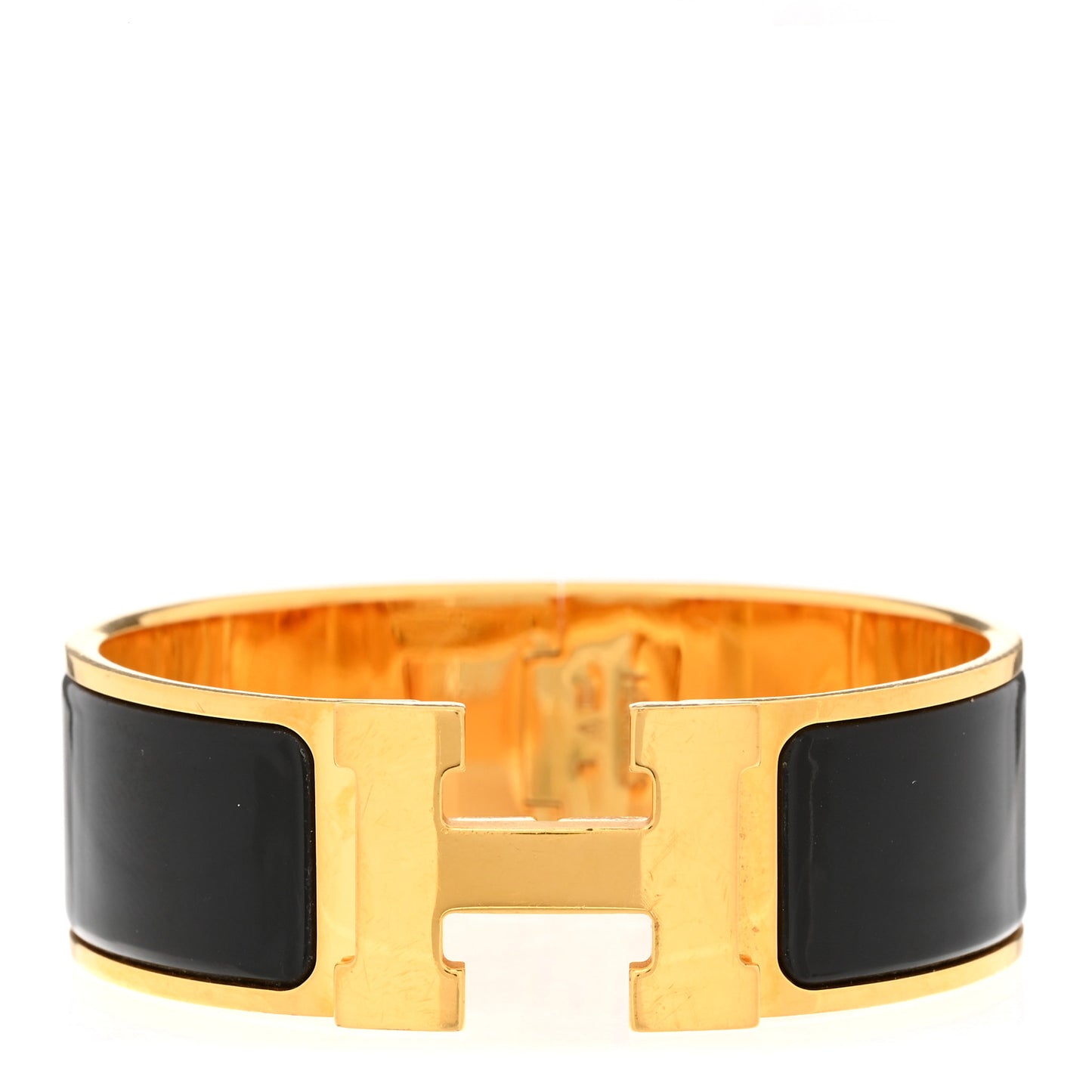 Enamel Wide Clic Clac H Bracelet PM Black