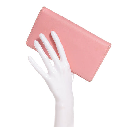 Chanel Grained Calfskin CC Button Yen Wallet Pink 2 of 10