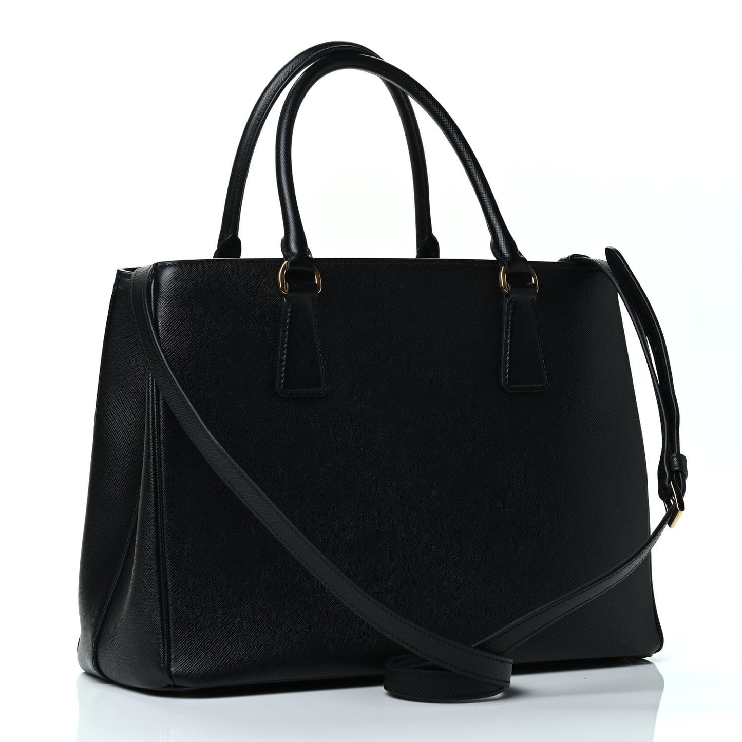 Saffiano Lux Medium Tote Black