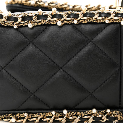 Chanel Lambskin Quilted Pearl Edge Rectangular Flap Bag Black 11 of 11