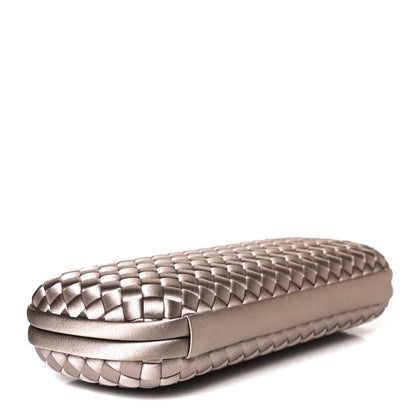 Bottega Veneta Satin Intreccio Impero Stretch Knot Clutch Limestone 3 of 7