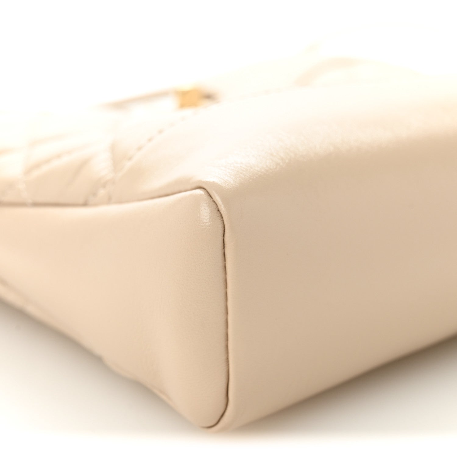 Chanel Shiny Crumpled Calfskin Quilted Mini 31 Shopping Bag Beige 9 of 11