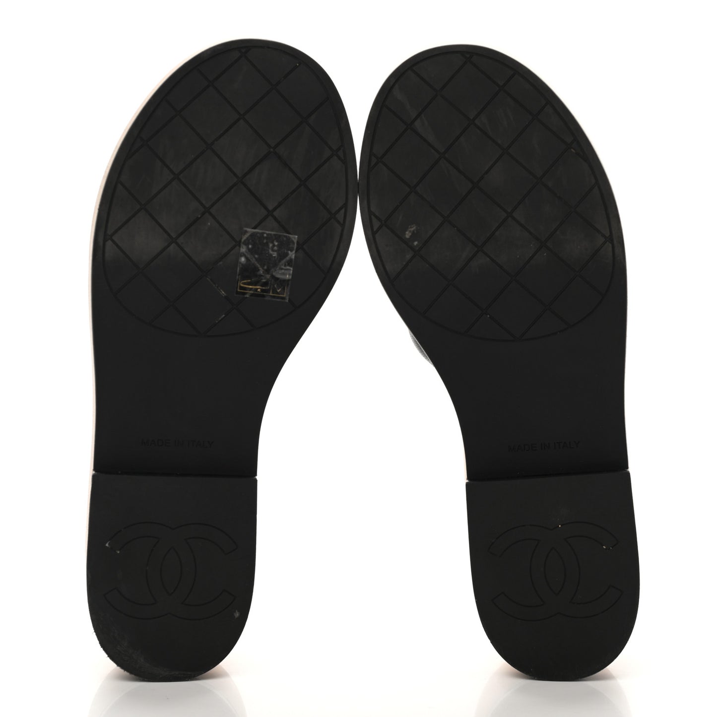 Lambskin Quilted CC Wedge Sandals 37 Black