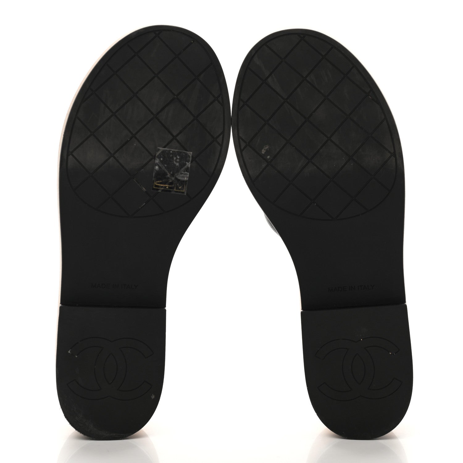 Chanel Lambskin Quilted CC Wedge Sandals 37 Black 5 of 9