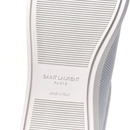 Saint Laurent Perforated Calfskin Cheetah Print Andy Low Top Sneakers 38 White Black 7 of 9
