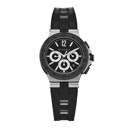 Bulgari Stainless Steel Rubber 42mm Diagono Chronograph Automatic Watch Black 1 of 5