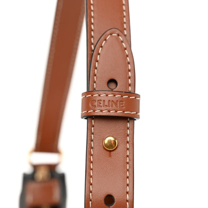 Celine Triomphe Canvas Calfskin Ava Shoulder Bag Tan 6 of 10