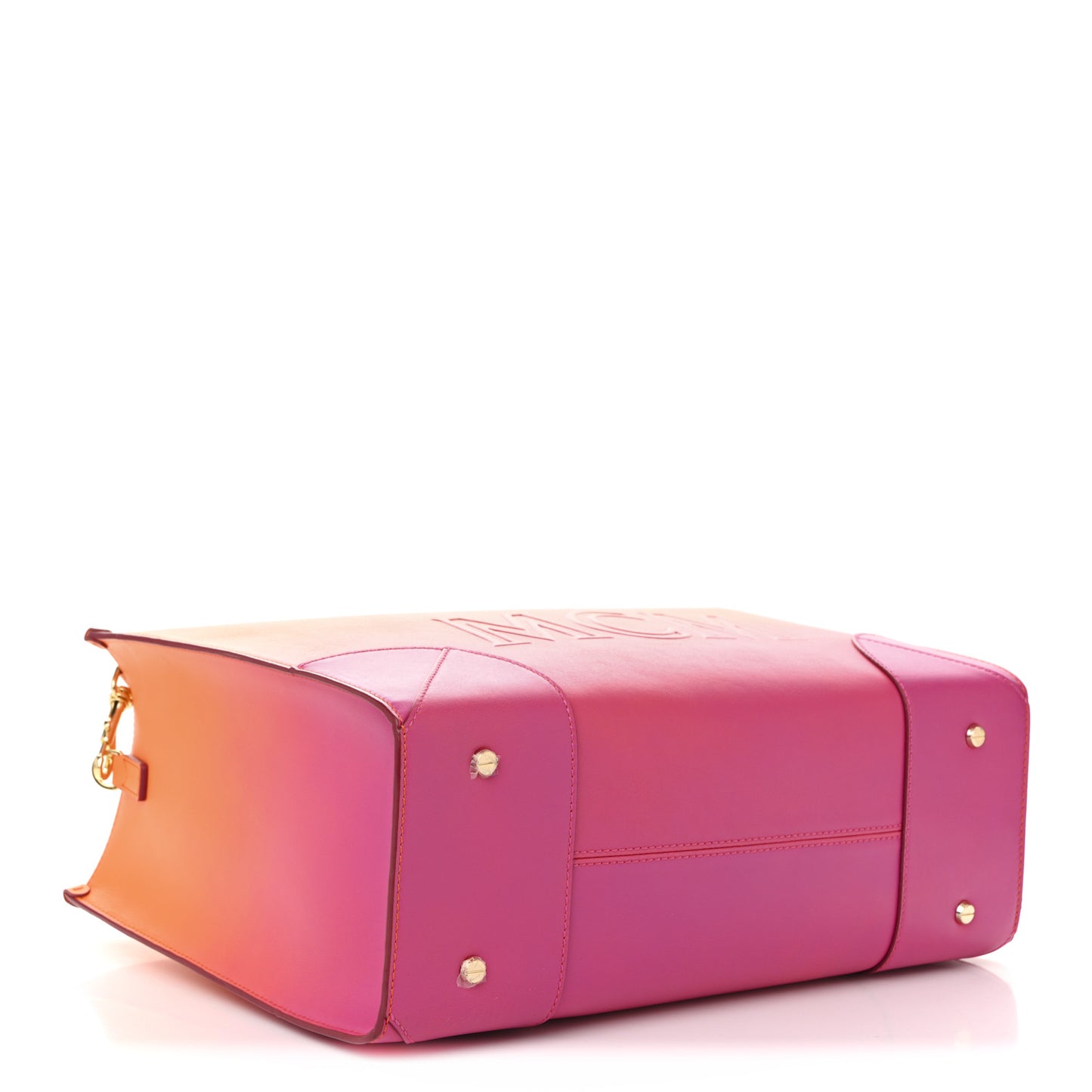 Calfskin Gradation Large Munchen Tote Orange