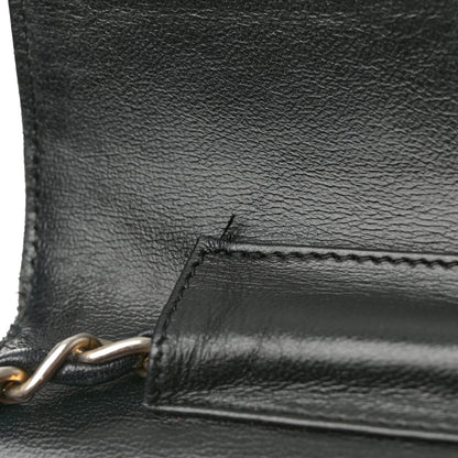 Chanel Lambskin Quilted Medium Round Double Flap Black 15 of 19