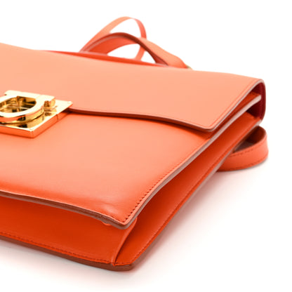 Salvatore Ferragamo Calfskin Gancio Lock Satchel Orange 8 of 8