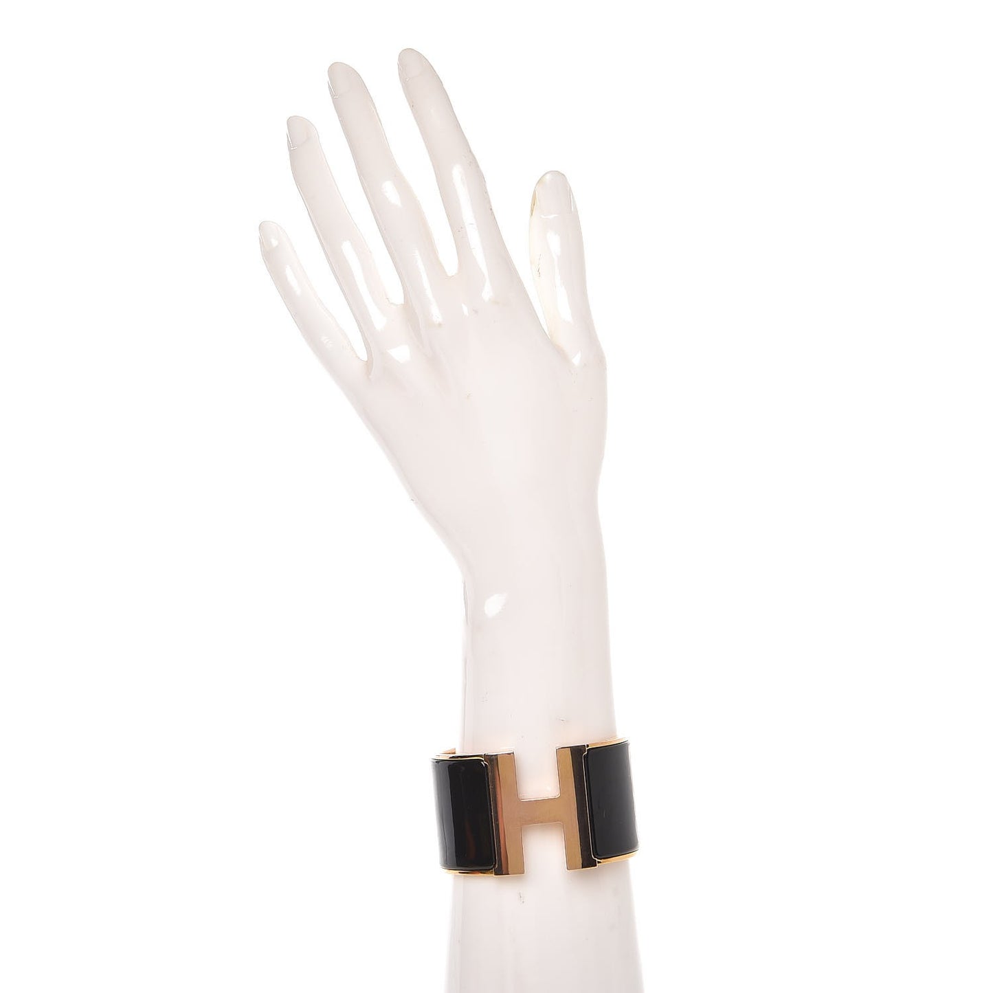 Enamel Extra Wide Clic Clac H Bracelet PM Black