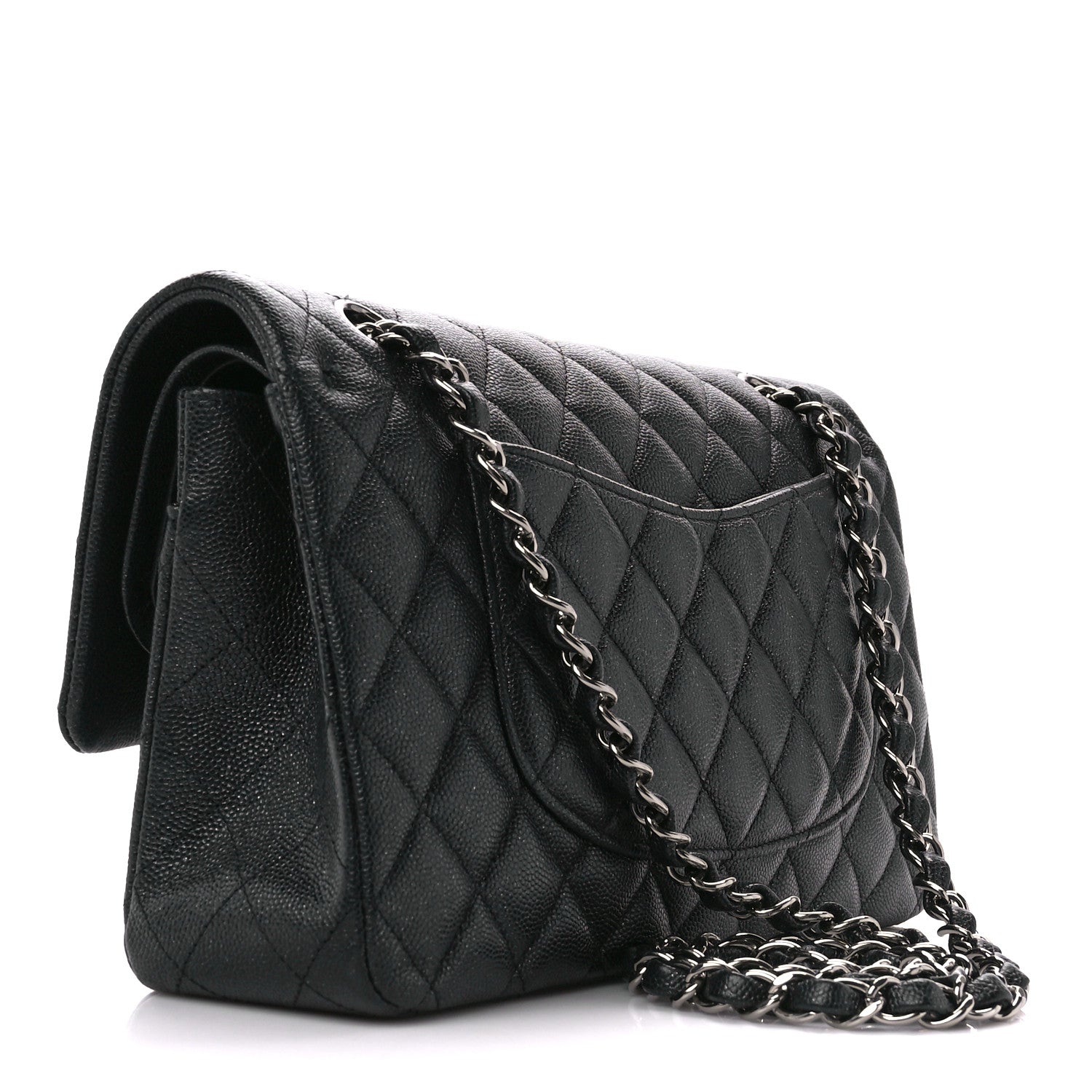 Chanel Iridescent Caviar Quilted Medium Double Flap Black 3 of 13