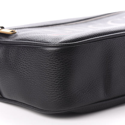 Gucci Pebbled Calfskin Logo Messenger Bag Black 5 of 9