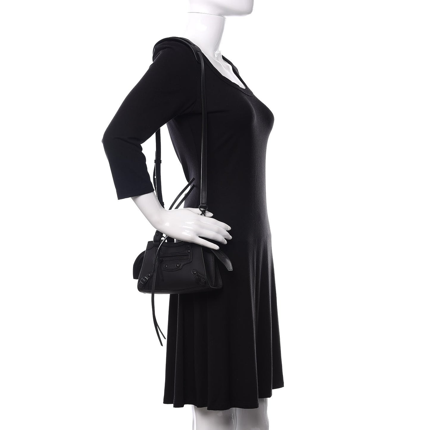 Smooth Calfskin Neo Classic Black Hardware Nano City Crossbody Black