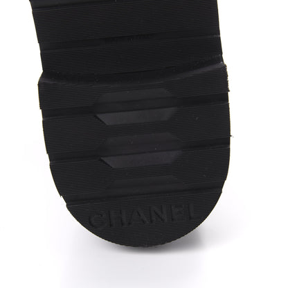 Chanel Shiny Goatskin Calfskin Quilted Lace Up Combat Boots 42 Black 6 of 9