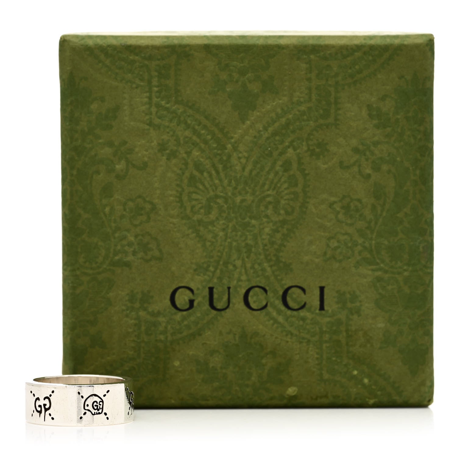 Gucci Sterling Silver GG Wide Band Ring 62 10 7 of 7