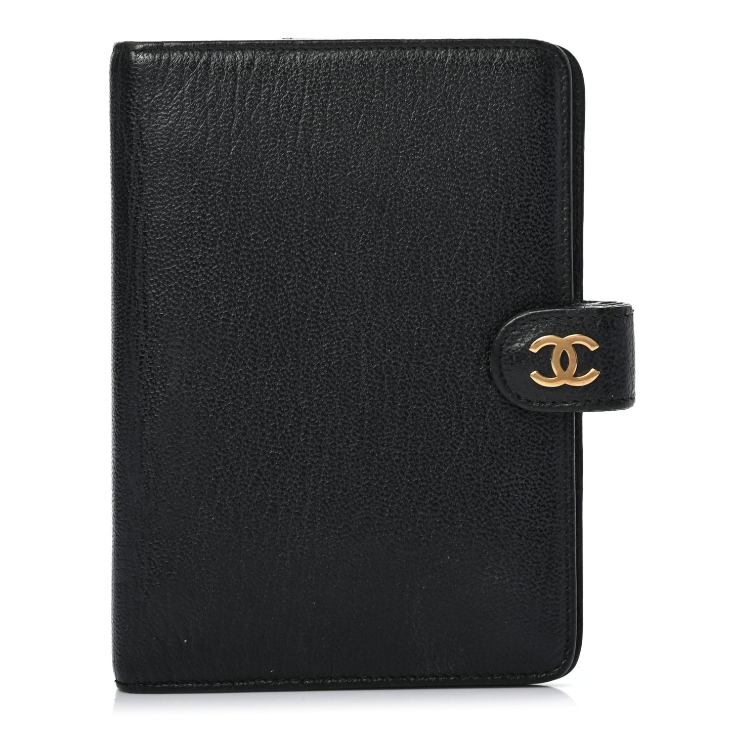 Goatskin Small Ring Agenda Planner Black