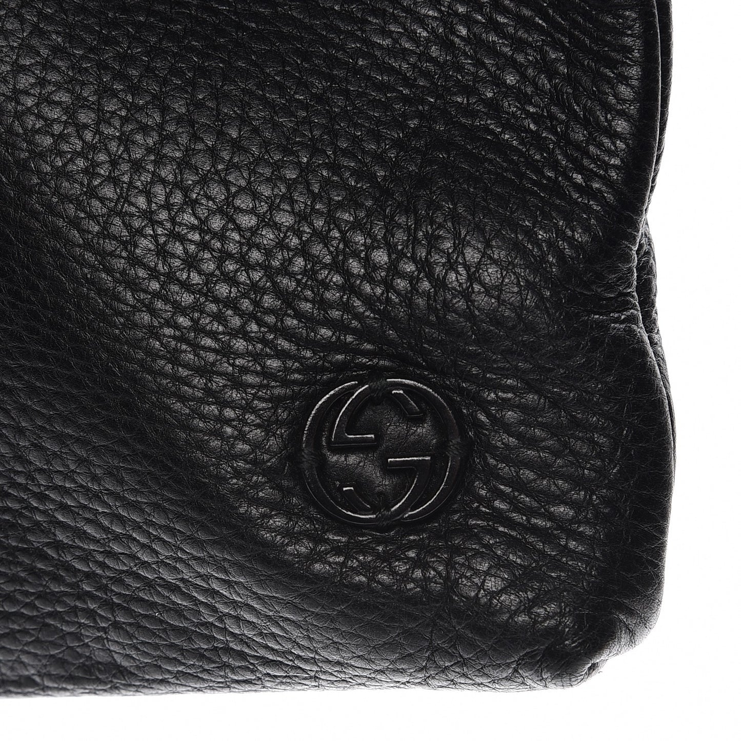 Deerskin Interlocking G Portfolio Clutch Black