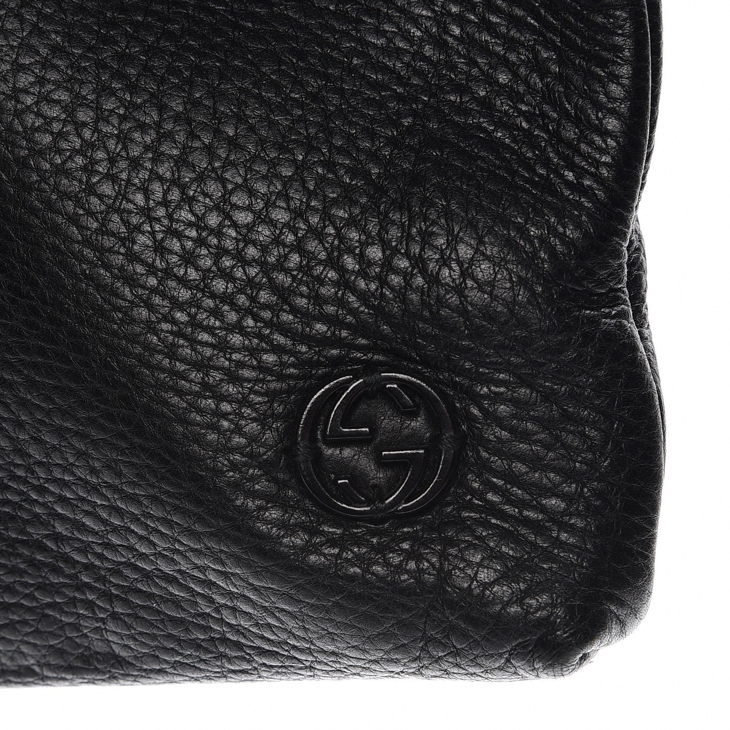 Gucci Deerskin Interlocking G Portfolio Clutch Black 9 of 9