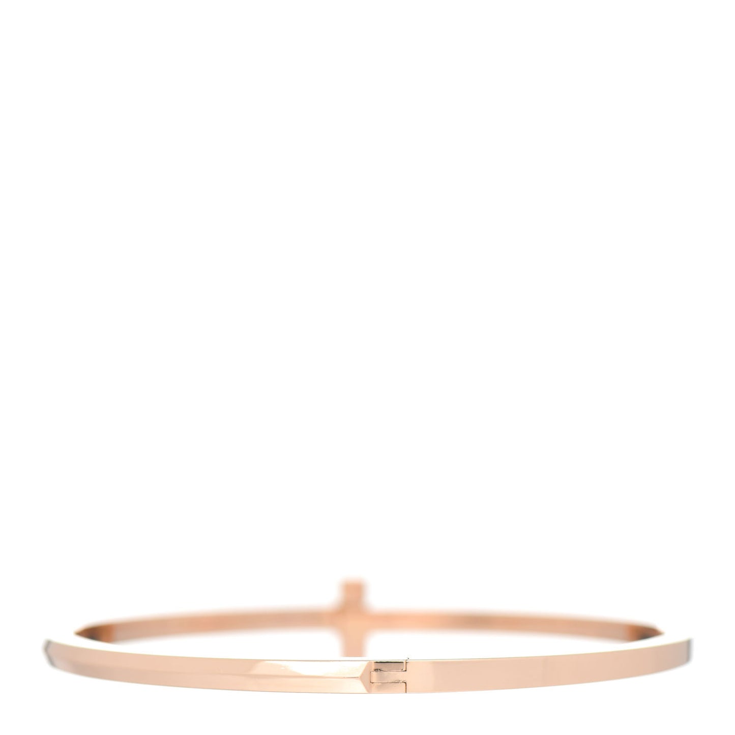 18K Rose Gold Narrow T T1 Hinged Bangle Bracelet