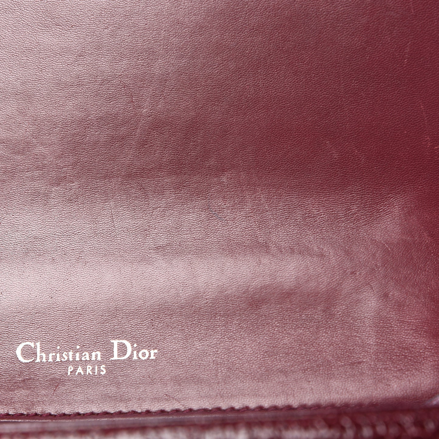 Crackled Deerskin Small Diorama Flap Bag Burgundy