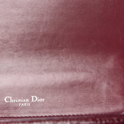 Christian Dior Crackled Deerskin Small Diorama Flap Bag Burgundy 9 of 15