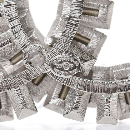 Chanel Crystal Baguette CC Brooch Silver Black 4 of 5