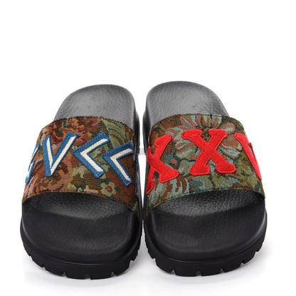 Gucci Brocade Floral Mens Pursuit Lug Sole Slide Sandals 7 Multicolor 5 of 10