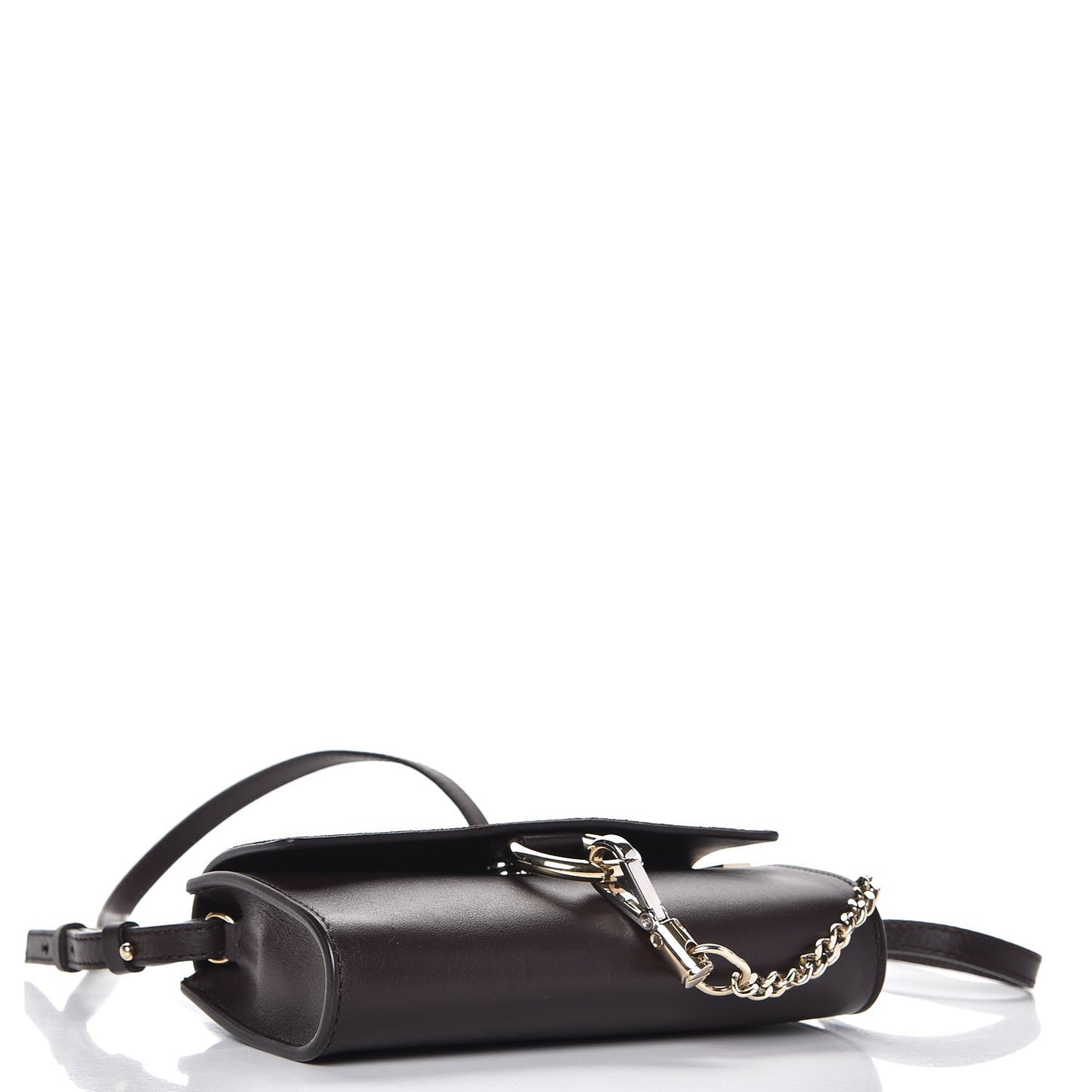 Suede Calfskin Mini Faye Shoulder Bag Carbon Brown