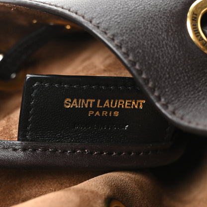 Saint Laurent Calfskin Cassandre Supple Bucket Bag  Fondente Dark Cigar 6 of 10
